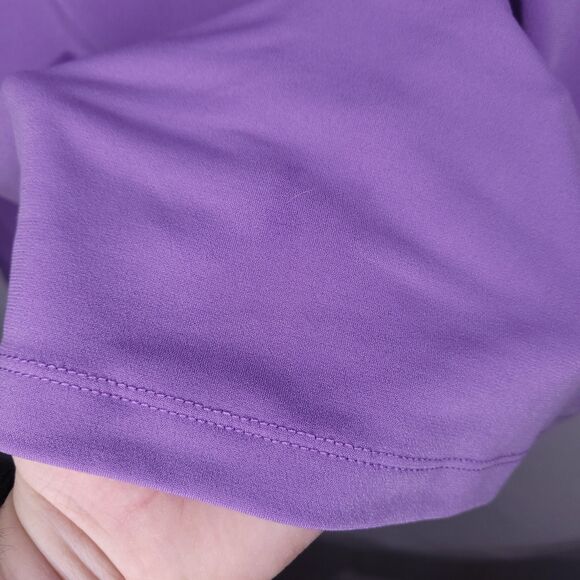 Susan Graver Top XL Purple Square Neck Liquid Knit - Picture 5 of 12